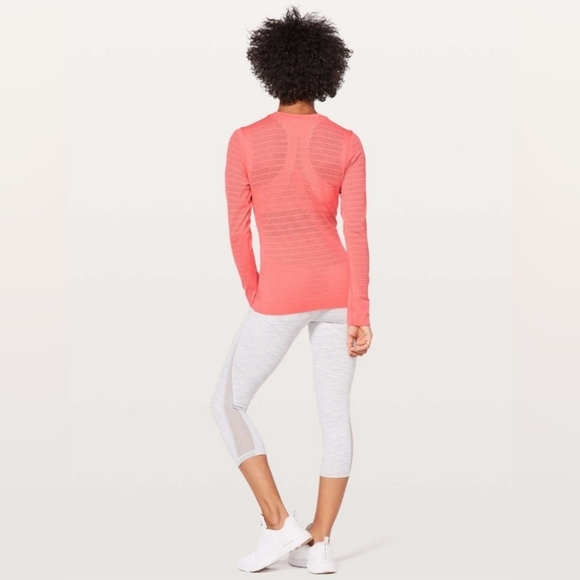 Lululemon Breeze By Long Sleeve *SquadLight Coral / Light Coral size 10 - Picture 2 of 12